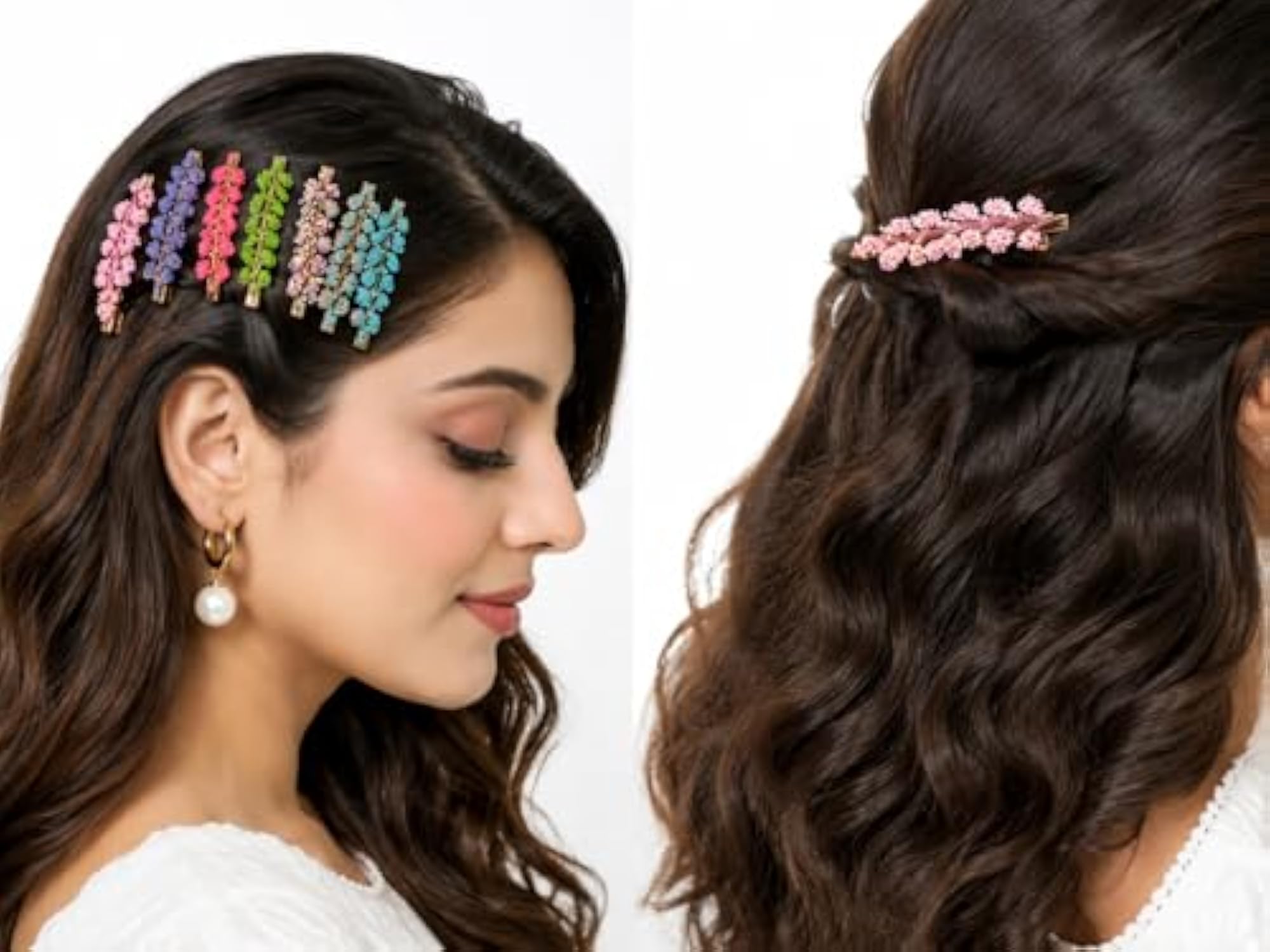 Multicolor Hair Claw Clip Set, Pack of 6